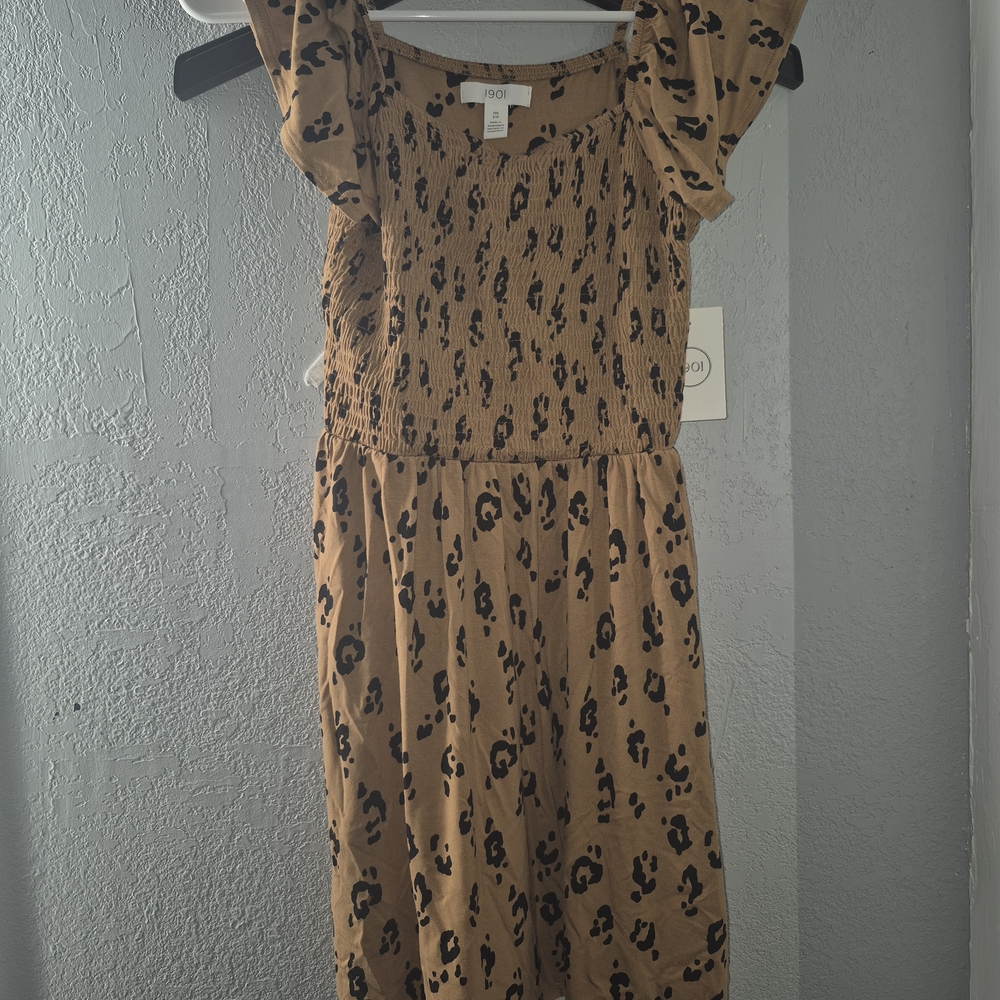 1901 Brown Animal Print Kids Mini Dress